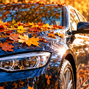Herbstlaub auf Ihrem Fahrzeug